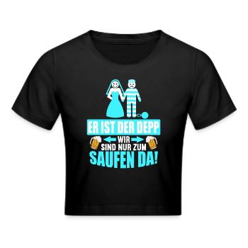 Junggesellenabschied Poltern Polterabend JGA - Frauen Cropped T-Shirt - Schwarz - Vorne - Marisol (170cm)
