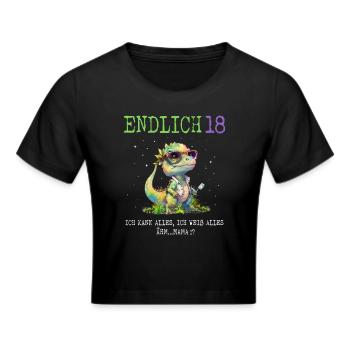 Endlich 18 Dino - Frauen Cropped T-Shirt - Schwarz - Vorne - Marisol (170cm)