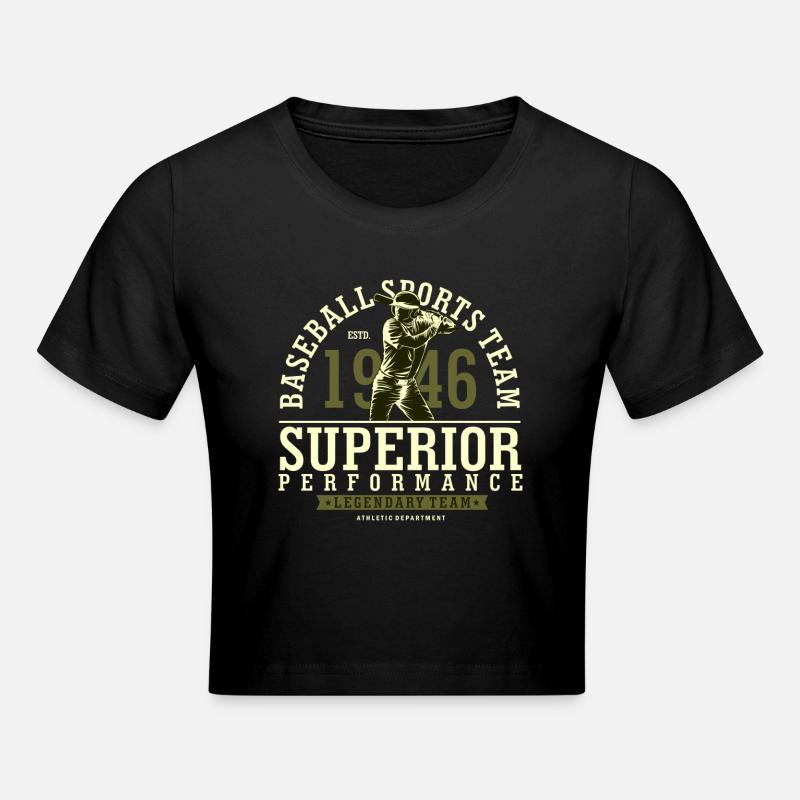Illustration de baseball en plat - Crop top - noir