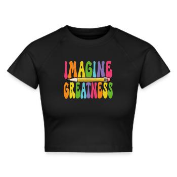 Imagine greatness - Cropped T-Shirt - black - Front - Marisol (170cm)