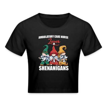 Ambulatory Nurse St. Patrick's Day - Cropped T-Shirt - black - Front - Marisol (170cm)