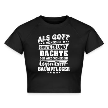 Baumpfleger - Frauen Cropped T-Shirt - Schwarz - Vorne - Marisol (170cm)