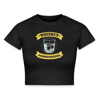Whisky Whiskey Connoisseur - Cropped T-Shirt - black - Front - Marisol (170cm)