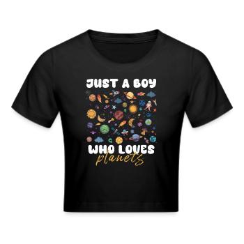 Juste un garçon qui aime les planètes du système solaire - Crop top - noir - Devant - Marisol (170cm)