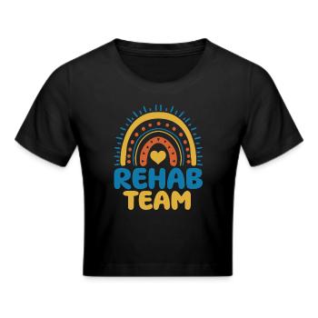 Leuke rehab team boho regenboog kleding - Cropped T-Shirt - zwart - Voor - Marisol (170cm)