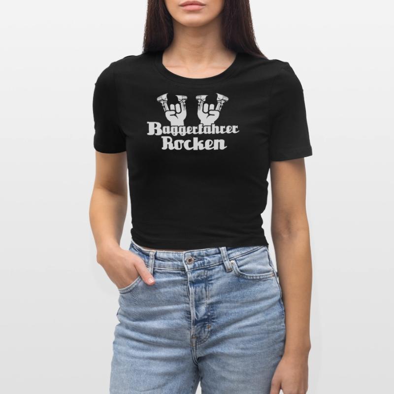 Baggerführer Bagger Baggerfahrer Frauen Cropped T-Shirt