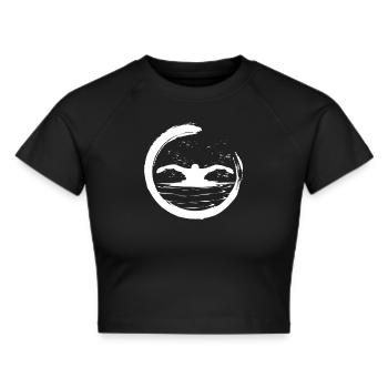 Schwimmer schwimmen Schwimm - Frauen Cropped T-Shirt - Schwarz - Vorne - Marisol (170cm)