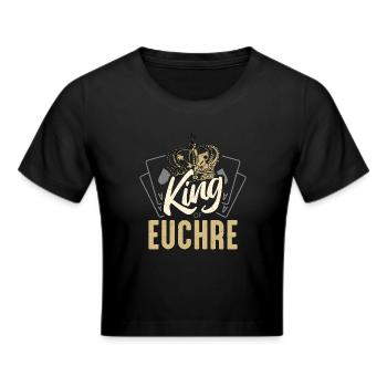 Euchre King Of Euchre Board Game Playing Cards - Cropped T-Shirt - black - Front - Marisol (170cm)