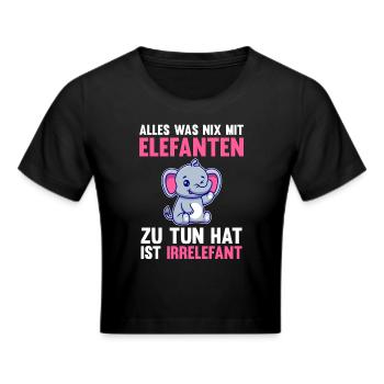 Elefant Elefanten - Frauen Cropped T-Shirt - Schwarz - Vorne - Marisol (170cm)