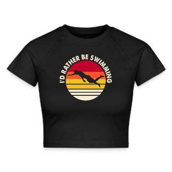 Schwimmen Schwimmer - Frauen Cropped T-Shirt - Schwarz - Vorne - Marisol (170cm)