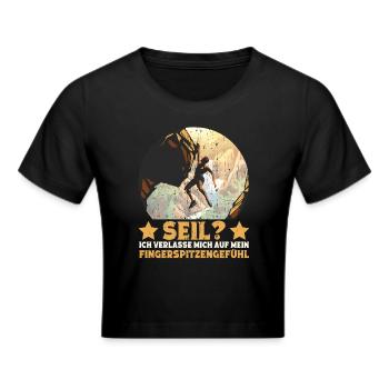 Boulderer Bouldern Klettern Freeclimbing - Frauen Cropped T-Shirt - Schwarz - Vorne - Marisol (170cm)
