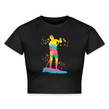 Stand Up Paddling Stand Up Board Sup - Frauen Cropped T-Shirt - Schwarz - Vorne - Marisol (170cm)