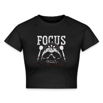Target Sports Focus It's All In Your Mind Dartclub - Cropped T-Shirt - black - Front - Marisol (170cm)
