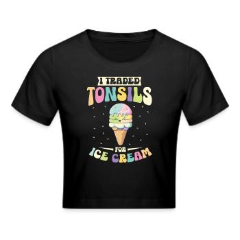 Tonsillektomie Genesung Mandelentfernung - Frauen Cropped T-Shirt - Schwarz - Vorne - Marisol (170cm)