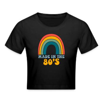 80er Die Musik der 80er Jahre - Frauen Cropped T-Shirt - Schwarz - Vorne - Marisol (170cm)