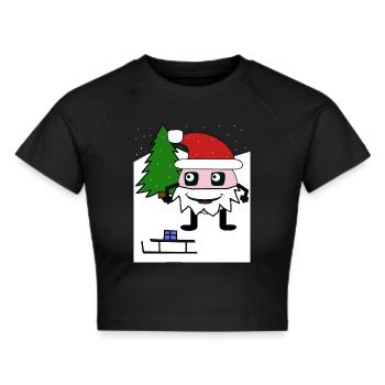 Montagnes de Saint-Nicolas Noël neige Alm traîneau - Crop top - noir - Devant - Marisol (170cm)