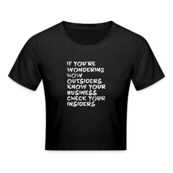 Hacker - Frauen Cropped T-Shirt - Schwarz - Vorne - Marisol (170cm)