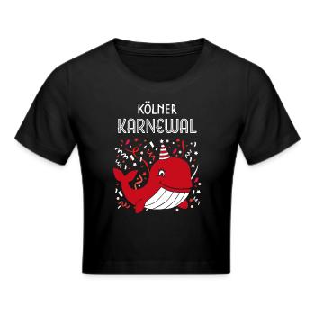 Echter Kölner Karneval Fasching Konfetti Närrin - Frauen Cropped T-Shirt - Schwarz - Vorne - Marisol (170cm)
