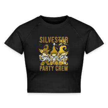 Silvester Party Crew - Frauen Cropped T-Shirt - Schwarz - Vorne - Marisol (170cm)