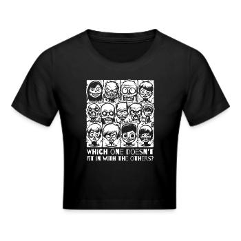 Welke freak past niet in dit plaatje? Een quiz - Cropped T-Shirt - zwart - Voor - Marisol (170cm)