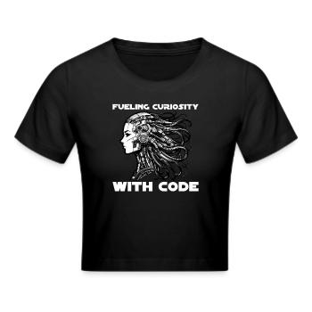 Künstliche Intelligenz, Maschinelles Lernen, Daten - Frauen Cropped T-Shirt - Schwarz - Vorne - Marisol (170cm)