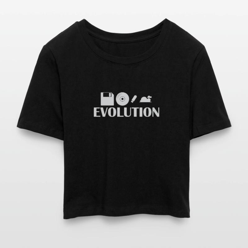 Evolution Disquette CD Clé USB Cloud Crop top