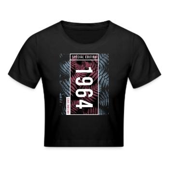 Special Edition 1964 Birthday Urban Graphic - Cropped T-Shirt - black - Front - Marisol (170cm)
