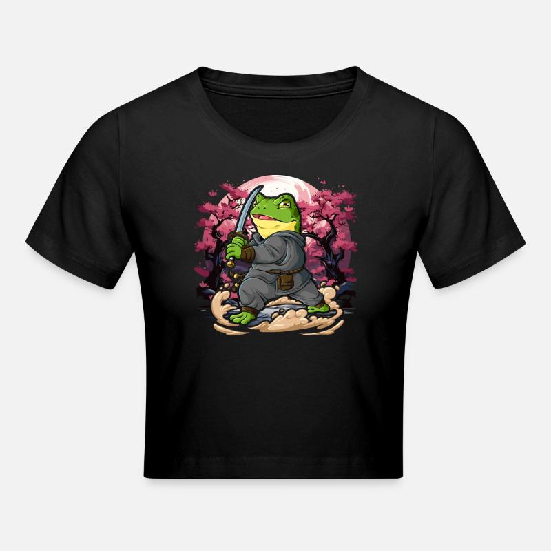 Grenouille samouraï - Crop top - noir
