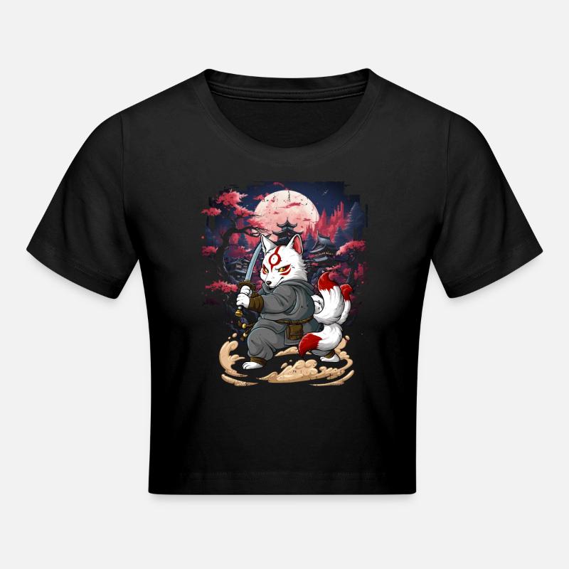 Samouraï Kitsune - Crop top - noir