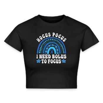 Hocus Pokus J’ai besoin d’insuline pour me concentrer - Diabète - Crop top - noir - Devant - Marisol (170cm)