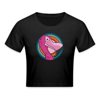 Flamingo - Frauen Cropped T-Shirt - Schwarz - Vorne - Marisol (170cm)