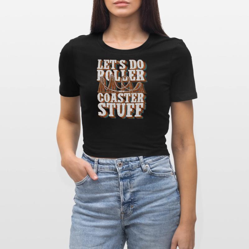 Achterbahn Roller Coaster Rollercoaster Geschenk Frauen Cropped T-Shirt
