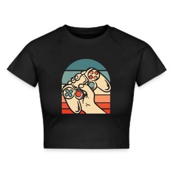 Gamer Gaming - Frauen Cropped T-Shirt - Schwarz - Vorne - Marisol (170cm)