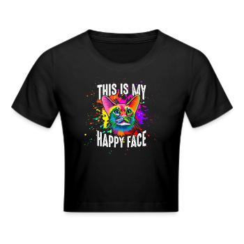 C’est mon visage heureux - Crop top - noir - Devant - Marisol (170cm)