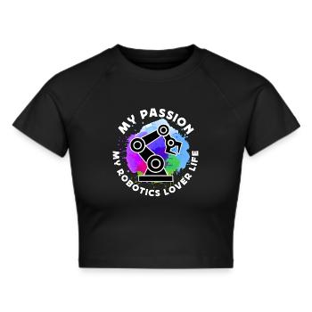 Amoureux de la robotique Ma passion Mon ingénierie robotique - Crop top - noir - Devant - Marisol (170cm)
