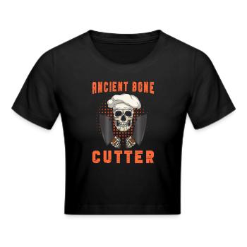 Fleischschneider Metzger Horror Skelett Gore - Frauen Cropped T-Shirt - Schwarz - Vorne - Marisol (170cm)