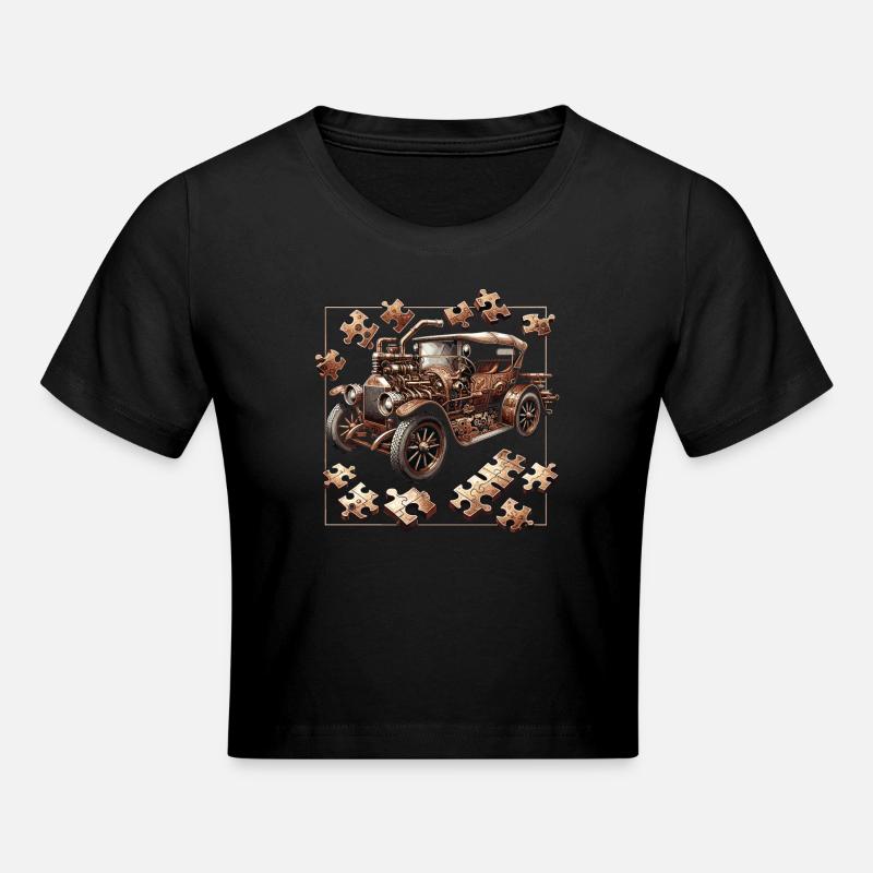 Puzzle Lover Jigzaw Puzzle Jeu de société Puzzler - Crop top - noir