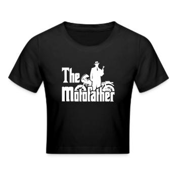 The Motofather Design Gift for Motorcycle Dads - Cropped T-Shirt - black - Front - Marisol (170cm)