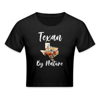 Wildflower Fields Wildflowers Bluebonnet - Cropped T-Shirt - black - Front - Marisol (170cm)