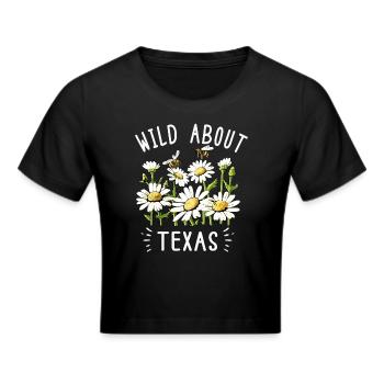 Wildflower Fields Wildflowers Bluebonnet - Cropped T-Shirt - black - Front - Marisol (170cm)