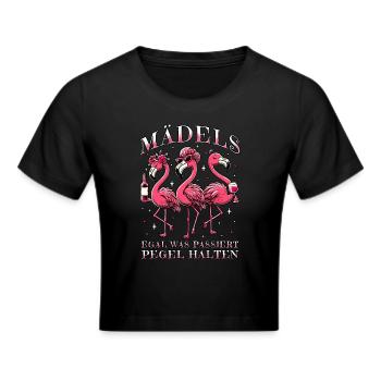Girls, no matter what, keep the level - Cropped T-Shirt - black - Front - Marisol (170cm)