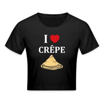 Crêpes Bretagne humour crêpe - Crop top - noir - Devant - Marisol (170cm)