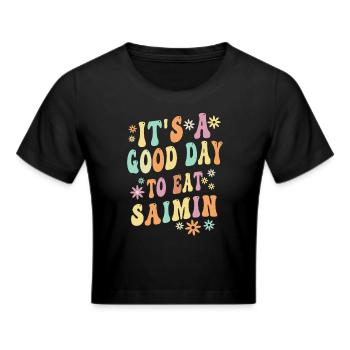 Saimin Spell - Cropped T-Shirt - black - Front - Marisol (170cm)