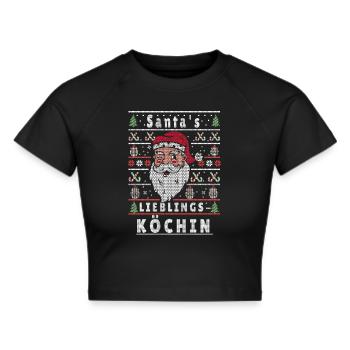 Noël moche LE CUISINIER AMATEUR PRÉFÉRÉ DU PÈRE NOËL - Crop top - noir - Devant - Marisol (170cm)