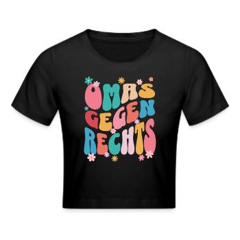 Omas gegen Rechts - Frauen Cropped T-Shirt - Schwarz - Vorne - Marisol (170cm)