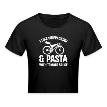 J’aime le bikepacking et les pâtes à la sauce tomate - Bik - Crop top - noir - Devant - Marisol (170cm)
