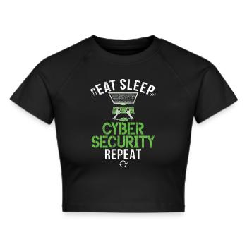 Piratage informatique en cybersécurité - Crop top - noir - Devant - Marisol (170cm)