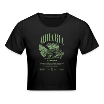 Lionfish Marine Fish Keeper Modern Streetwear - Cropped T-Shirt - black - Front - Marisol (170cm)