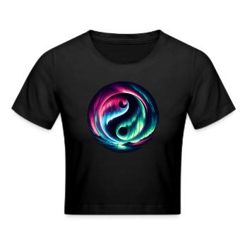 Polarlicht-aurora-verfolger Alaska Wilderness - Frauen Cropped T-Shirt - Schwarz - Vorne - Marisol (170cm)