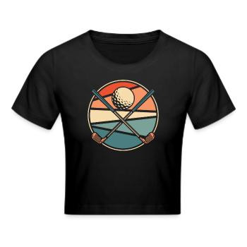 Golf Golfer Golfen - Frauen Cropped T-Shirt - Schwarz - Vorne - Marisol (170cm)